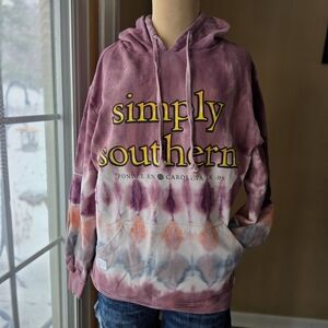 Simply Southern Tie-Dye Hoodie | "She Is Beauty" Back Graphic | Size S